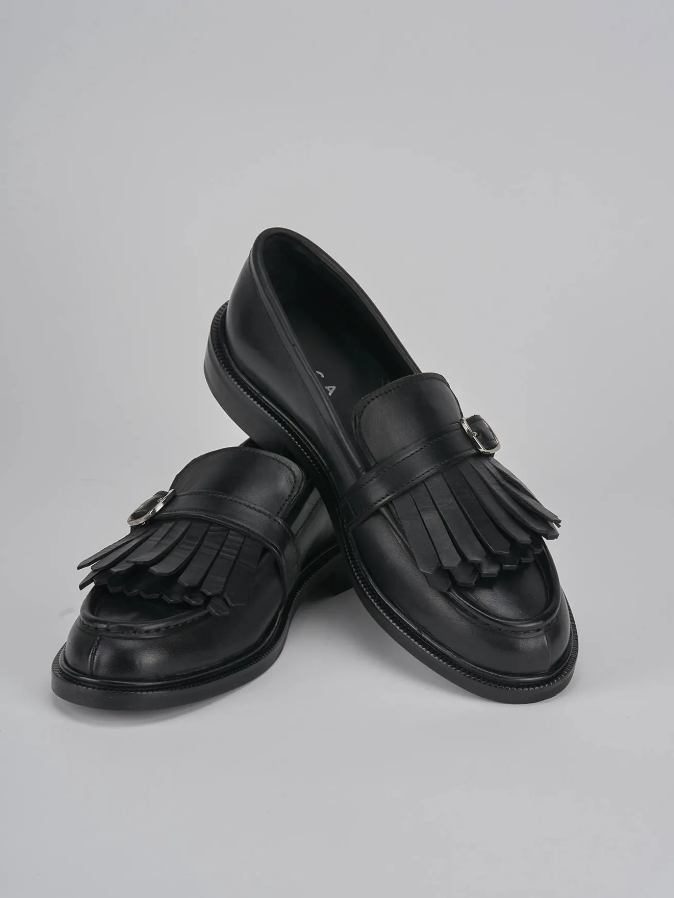 Mocassini tacco 1cm pelle nero