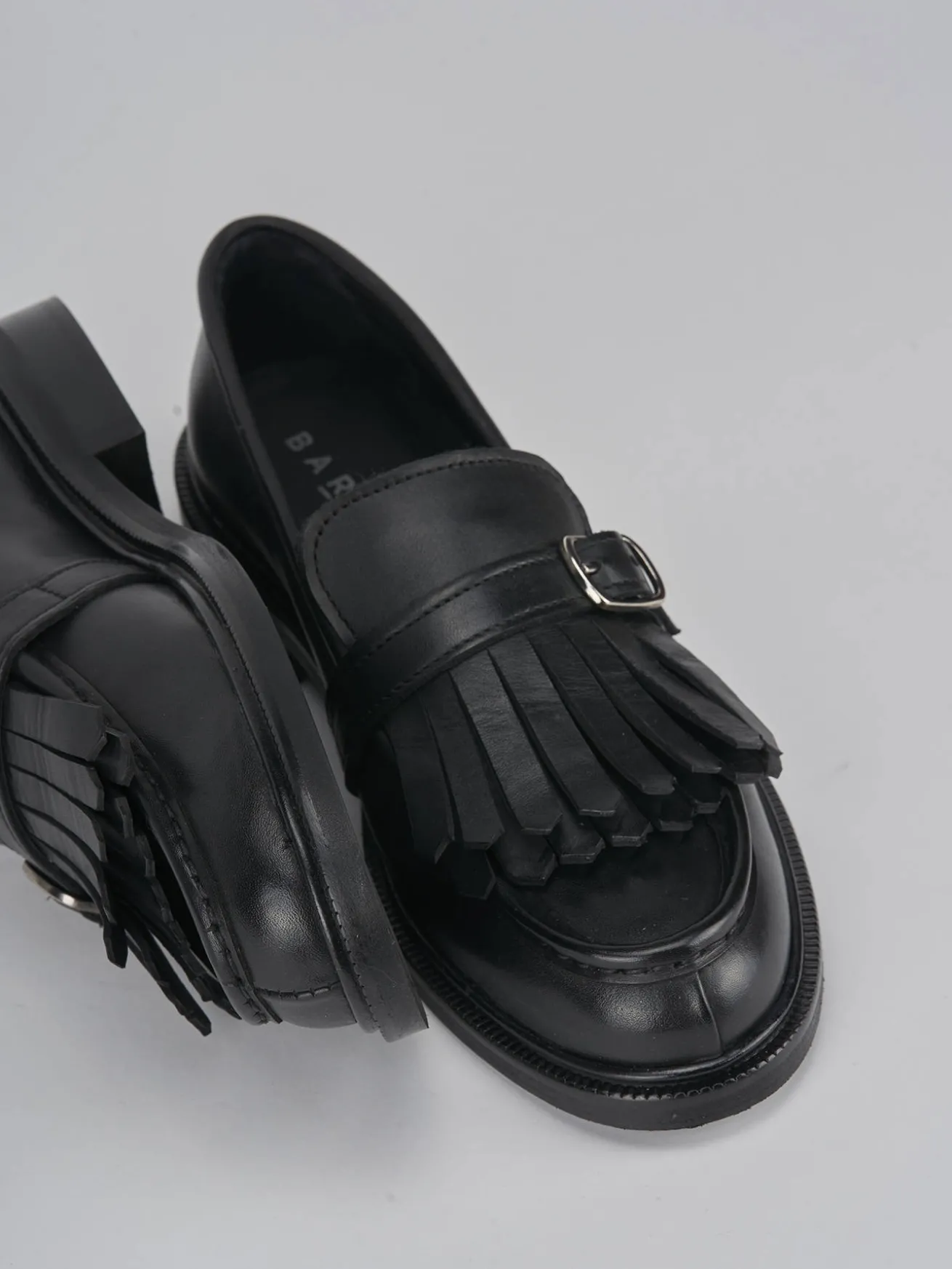 Mocassini tacco 1cm pelle nero