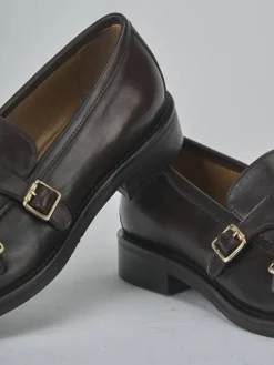 Mocassini tacco 2cm pelle testa