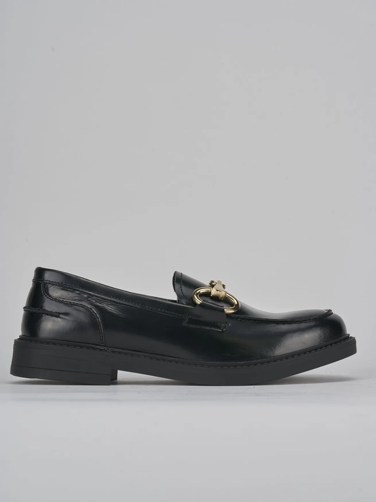 Mocassini tacco 1cm pelle nero