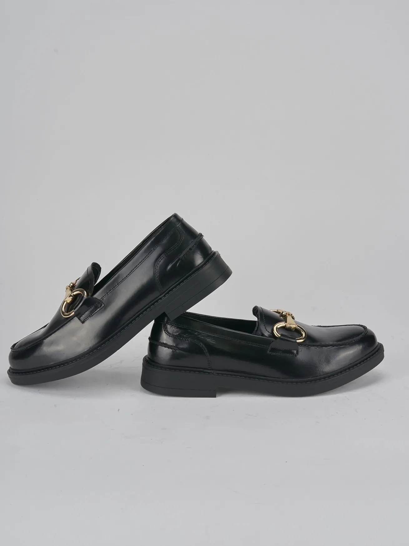 Mocassini tacco 1cm pelle nero