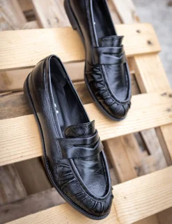 Mocassini tacco 1cm pelle nero