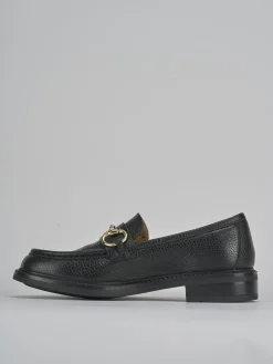 Mocassini tacco 2cm pelle nero