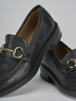 Mocassini tacco 2cm pelle nero