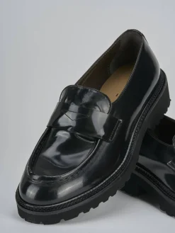 Mocassini tacco 2cm pelle nero