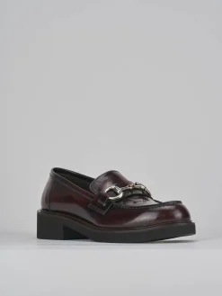 Mocassini tacco 3cm pelle bordo'