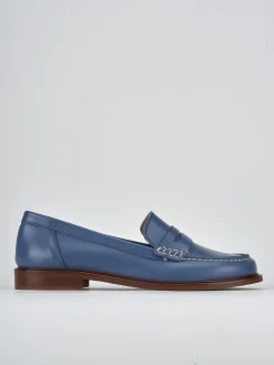 Mocassini tacco 2cm pelle jeans