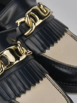 Mocassini tacco 1cm pelle blu