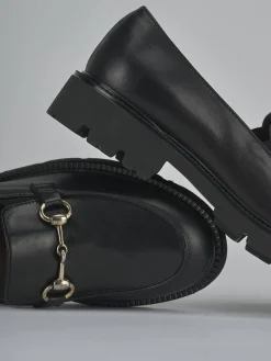 Mocassini tacco 2cm pelle nero