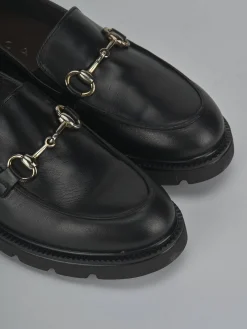 Mocassini tacco 2cm pelle nero