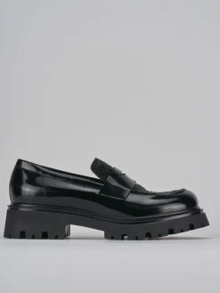 Mocassini tacco 2cm pelle nero