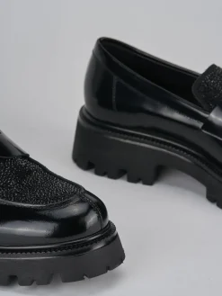 Mocassini tacco 2cm pelle nero