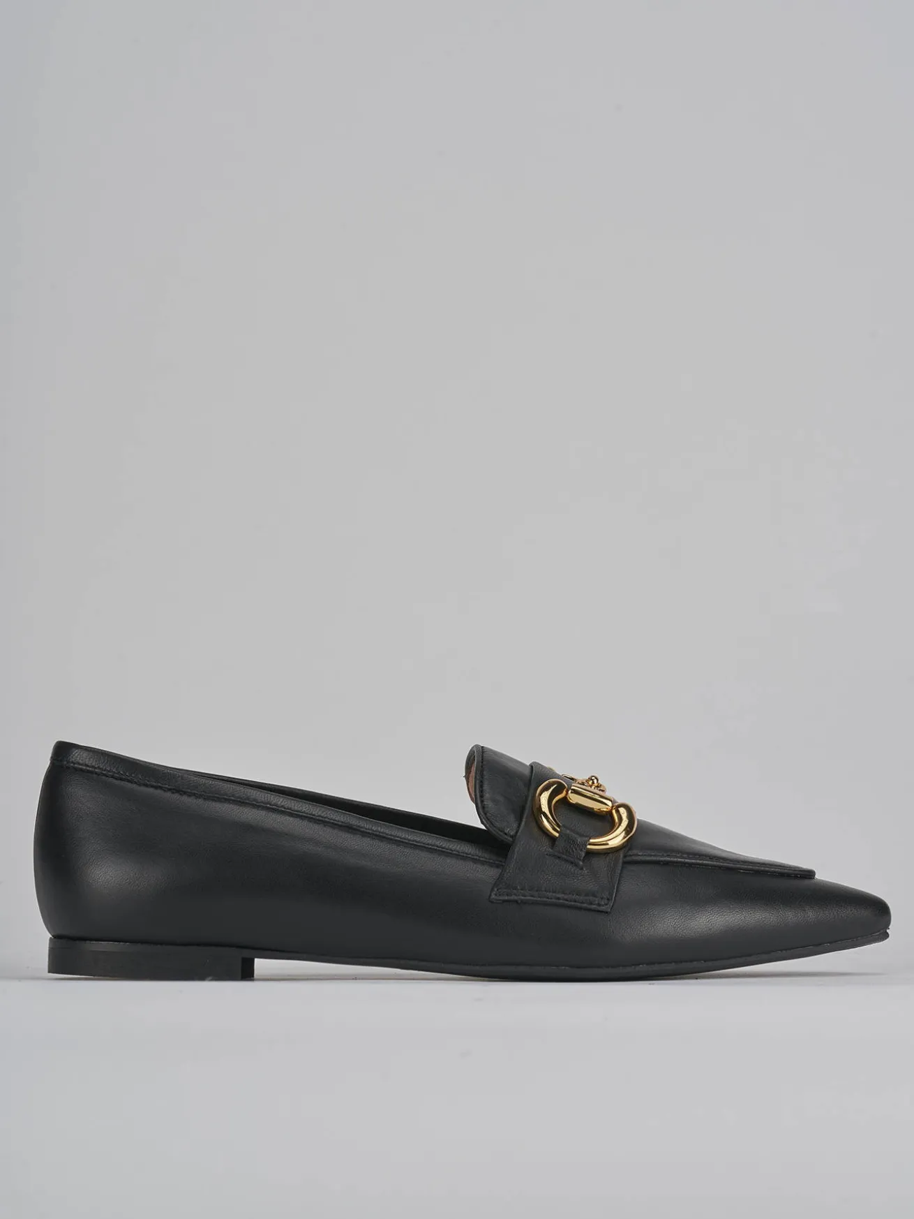 Mocassini tacco 1cm pelle nero