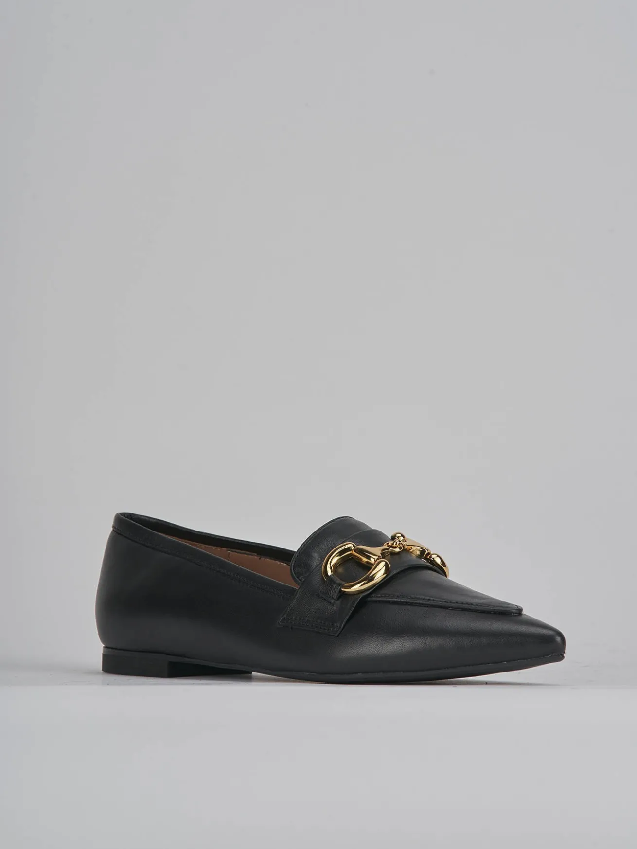 Mocassini tacco 1cm pelle nero