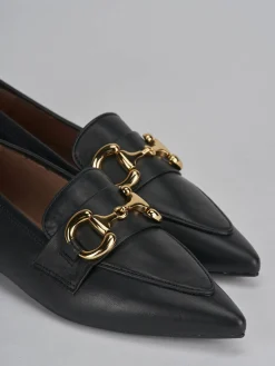 Mocassini tacco 1cm pelle nero