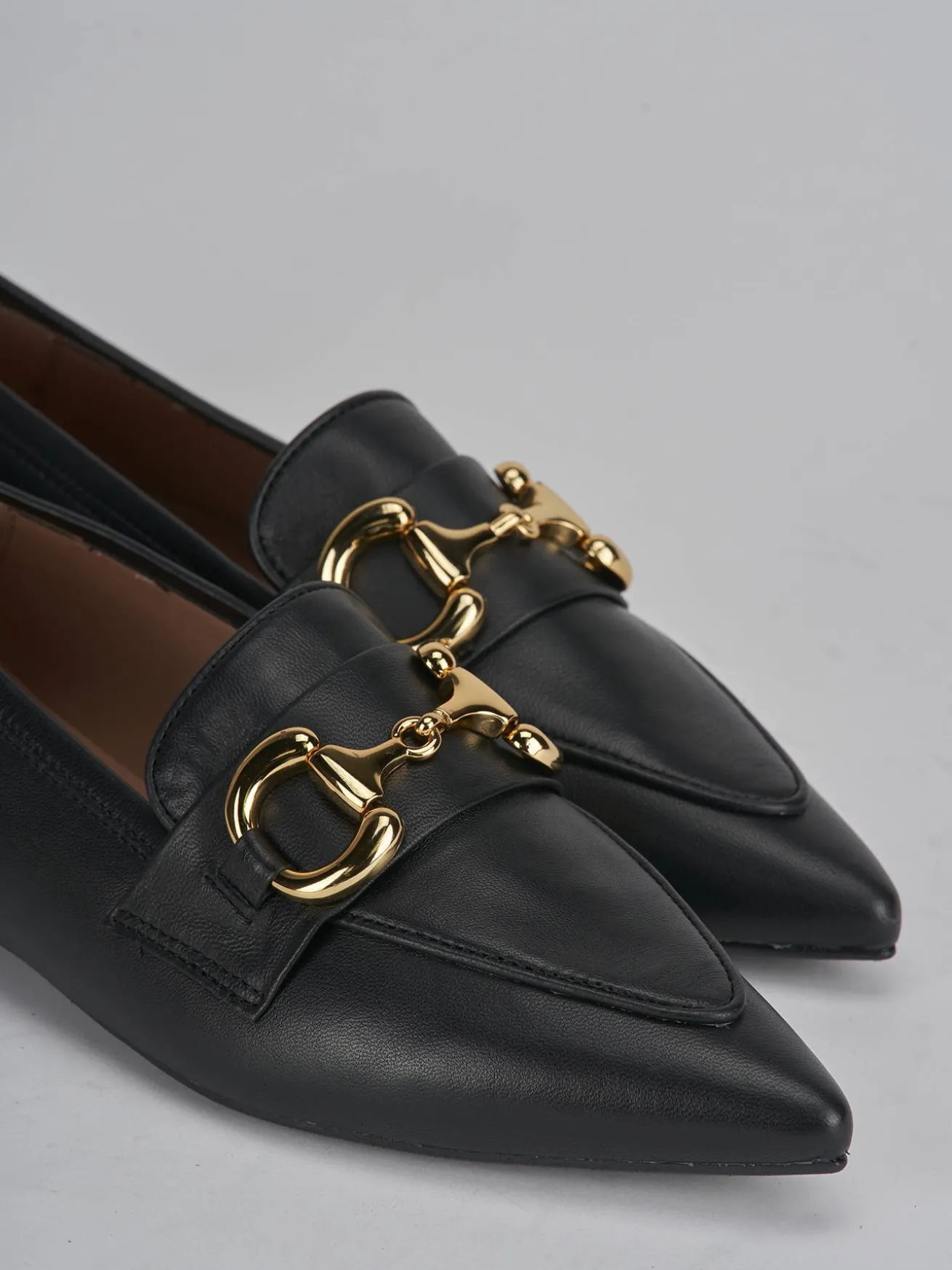 Mocassini tacco 1cm pelle nero