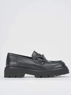 Mocassini tacco 2cm pelle nero