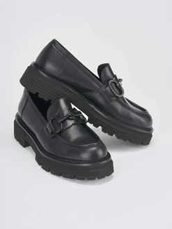 Mocassini tacco 2cm pelle nero