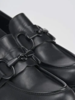 Mocassini tacco 2cm pelle nero