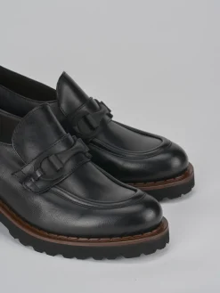 Mocassini tacco 5cm pelle nero