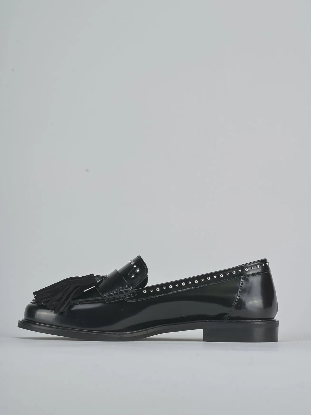 Mocassini tacco 1cm pelle nero