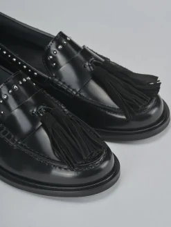 Mocassini tacco 1cm pelle nero