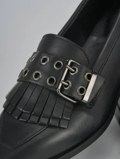 Mocassini tacco 1cm pelle nero