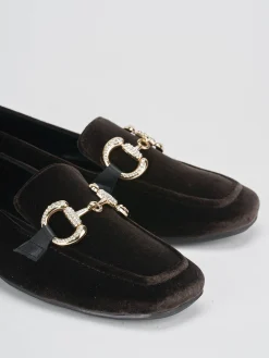 Mocassini tacco 1cm velluto testa