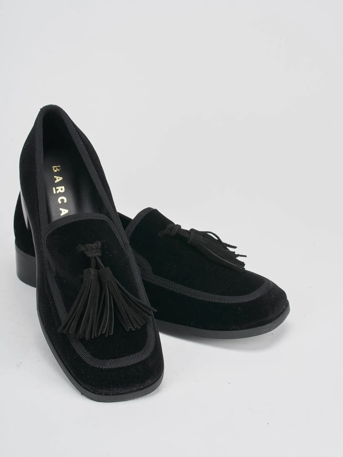 Mocassini tacco 2cm velluto nero