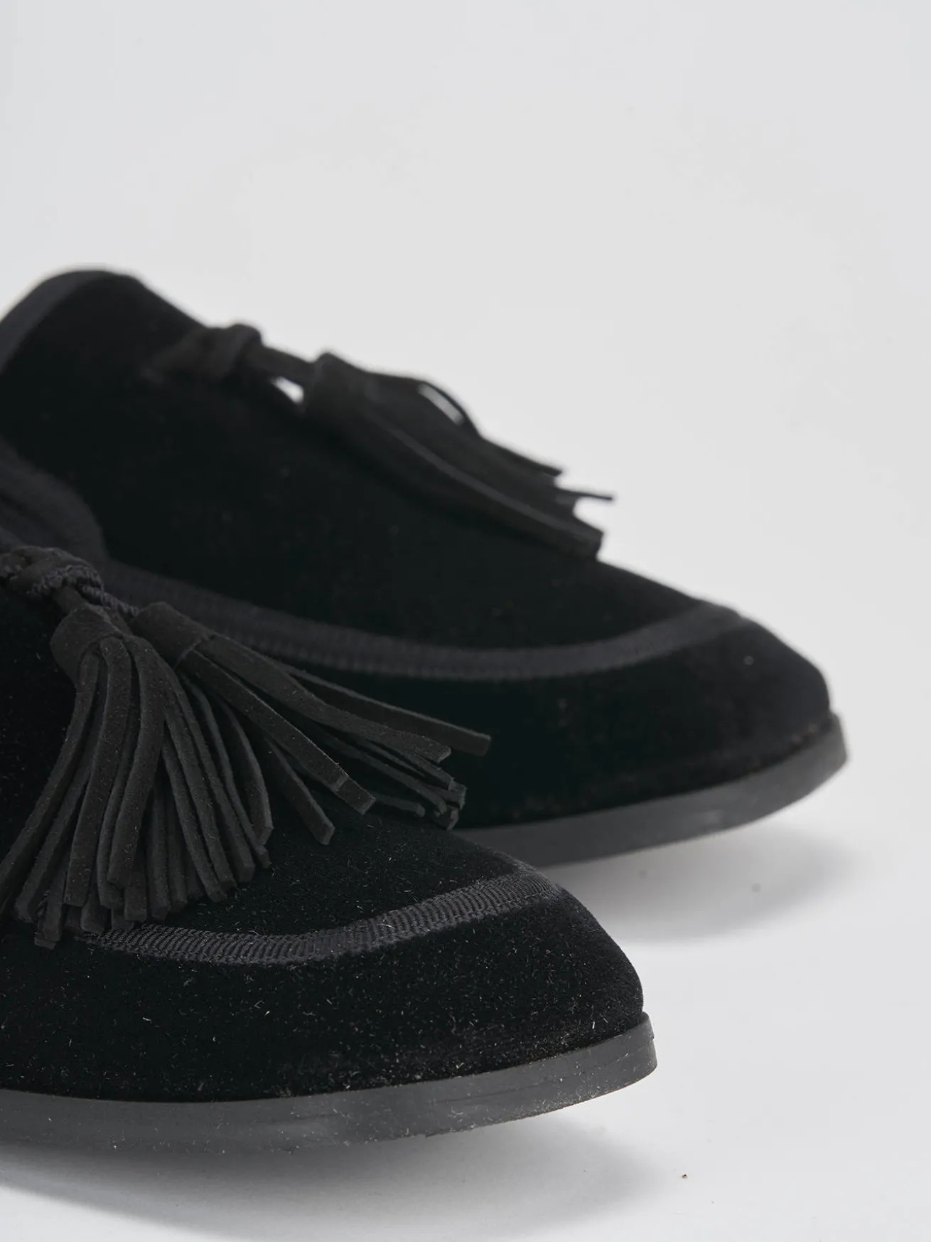 Mocassini tacco 2cm velluto nero