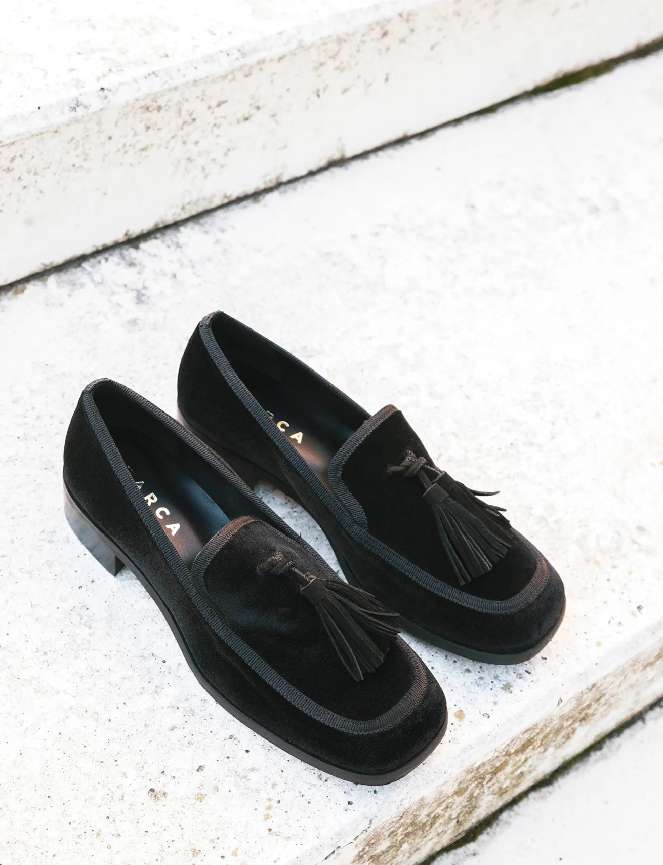 Mocassini tacco 2cm velluto nero