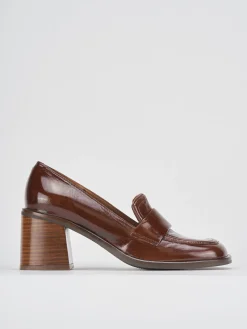 Mocassini tacco 8cm vernice testa