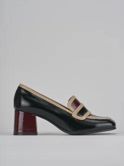 Mocassini tacco 5cm vernice nero