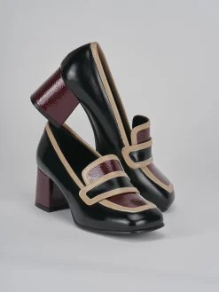 Mocassini tacco 5cm vernice nero