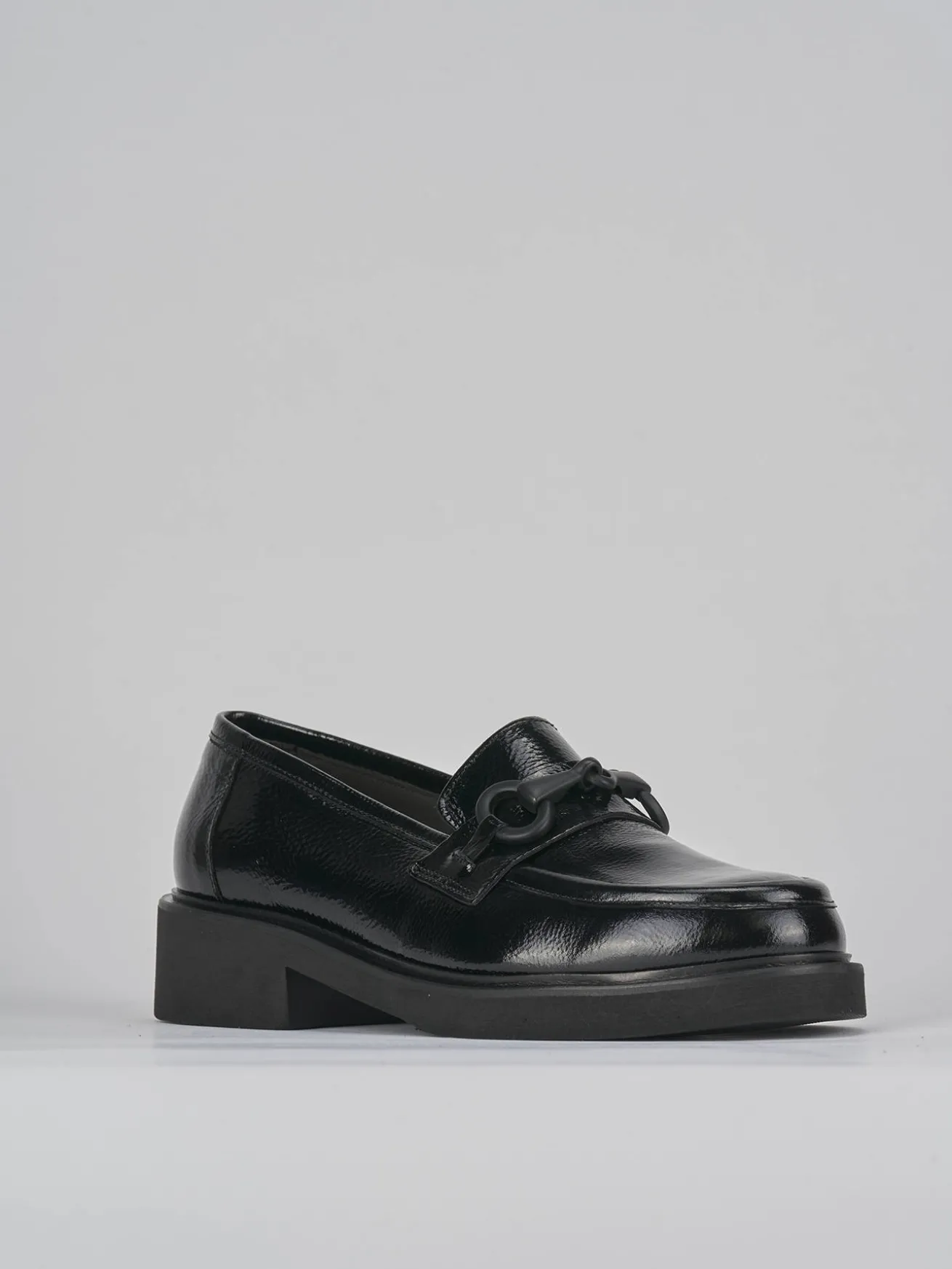 Mocassini tacco 3cm vernice nero