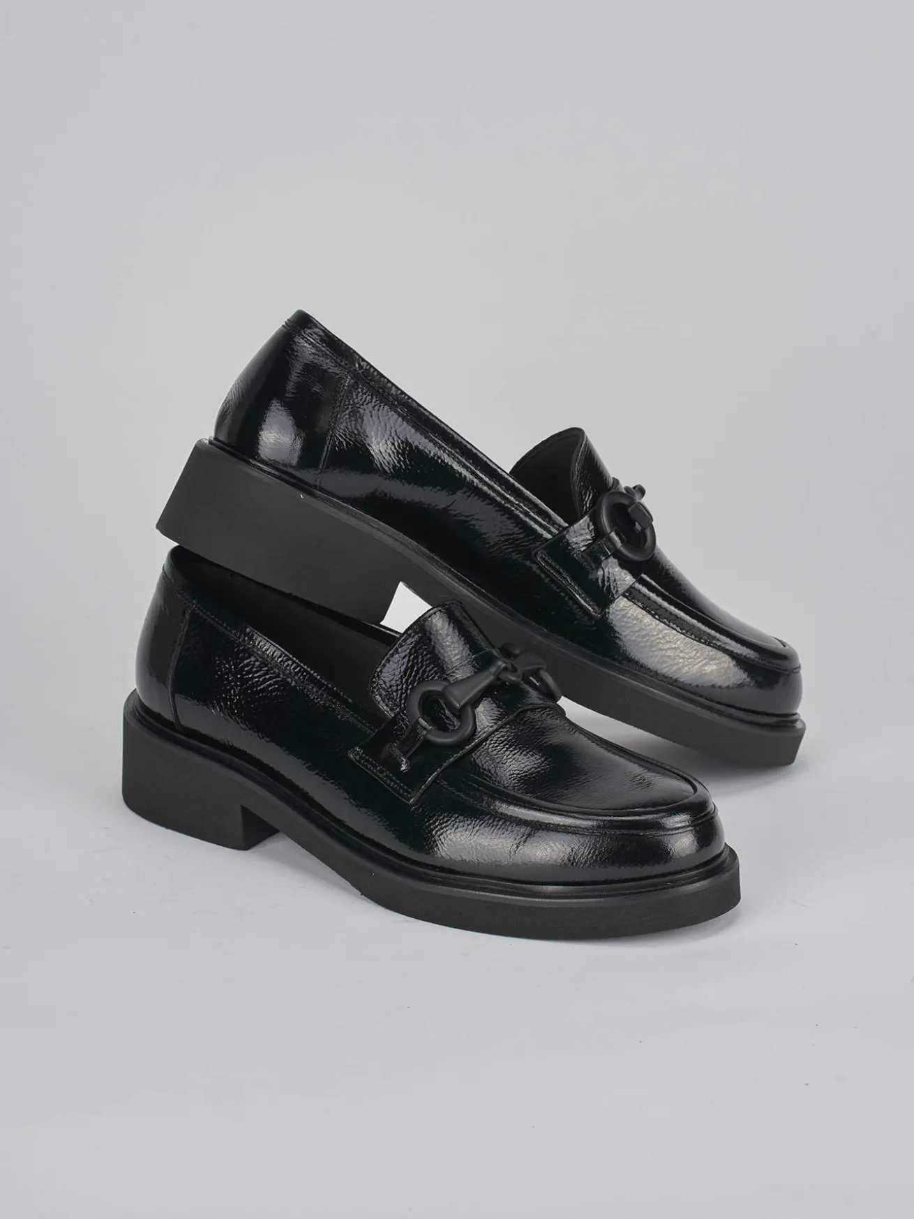 Mocassini tacco 3cm vernice nero