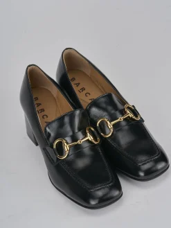 Mocassini tacco 5cm vernice nero