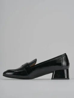 Mocassini tacco 3cm vernice nero