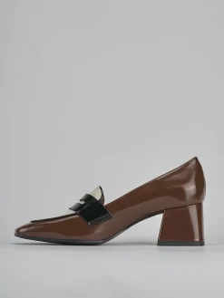 Mocassini tacco 6cm vernice testa