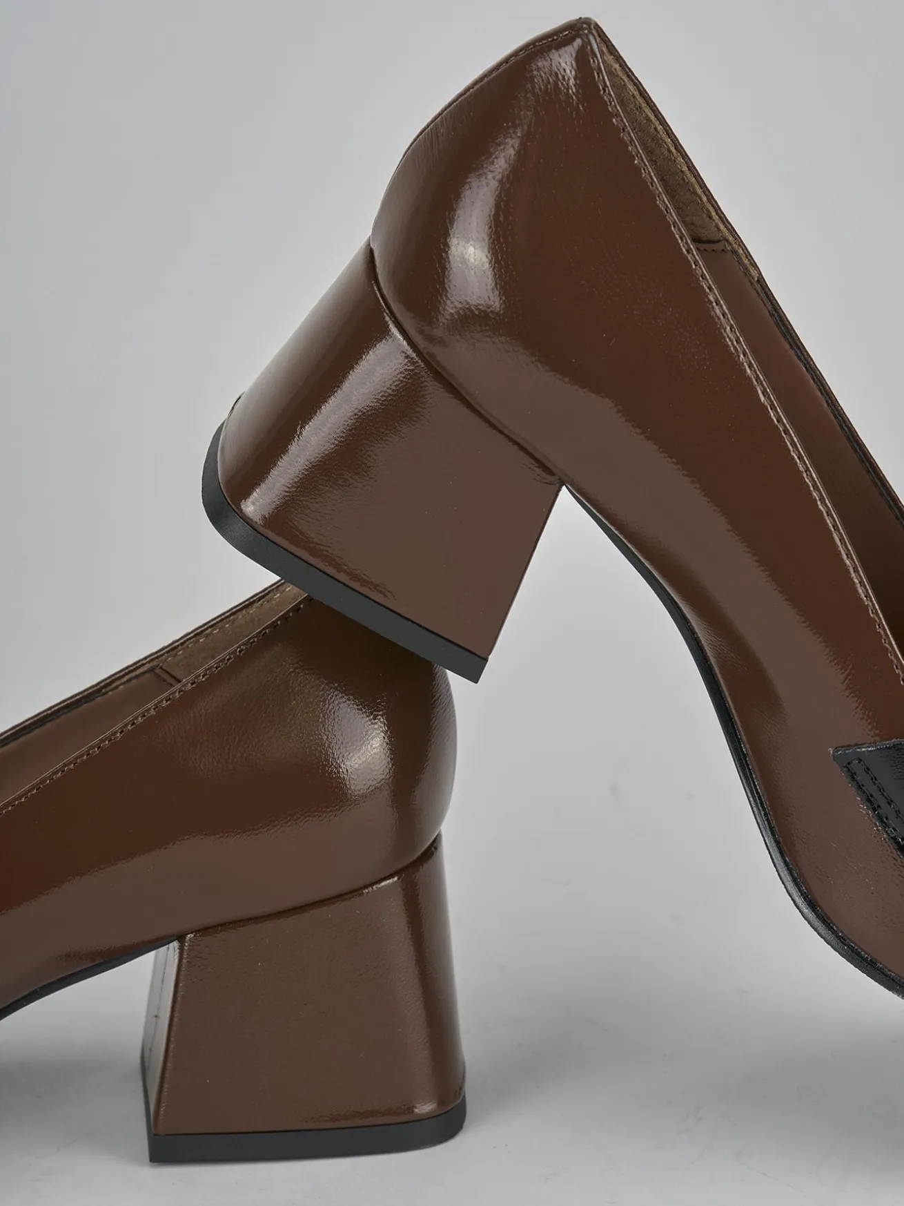 Mocassini tacco 6cm vernice testa