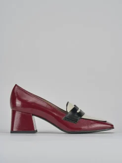 Mocassini tacco 6cm vernice bordo'