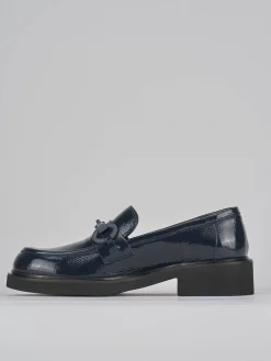 Mocassini tacco 3cm vernice blu