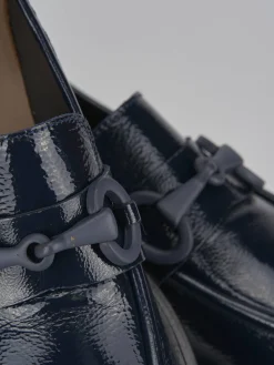 Mocassini tacco 3cm vernice blu