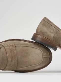 Mocassino beige camoscio