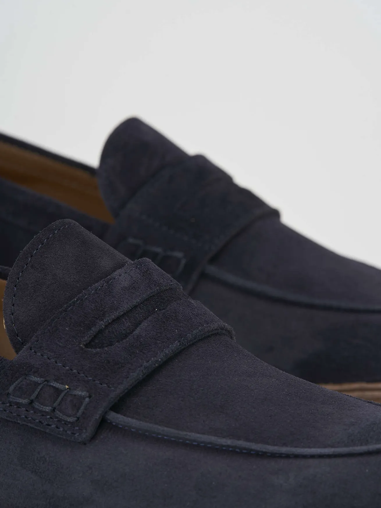 Mocassino blu camoscio