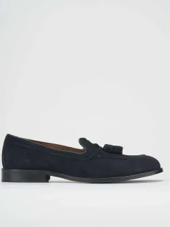 Mocassino blu camoscio