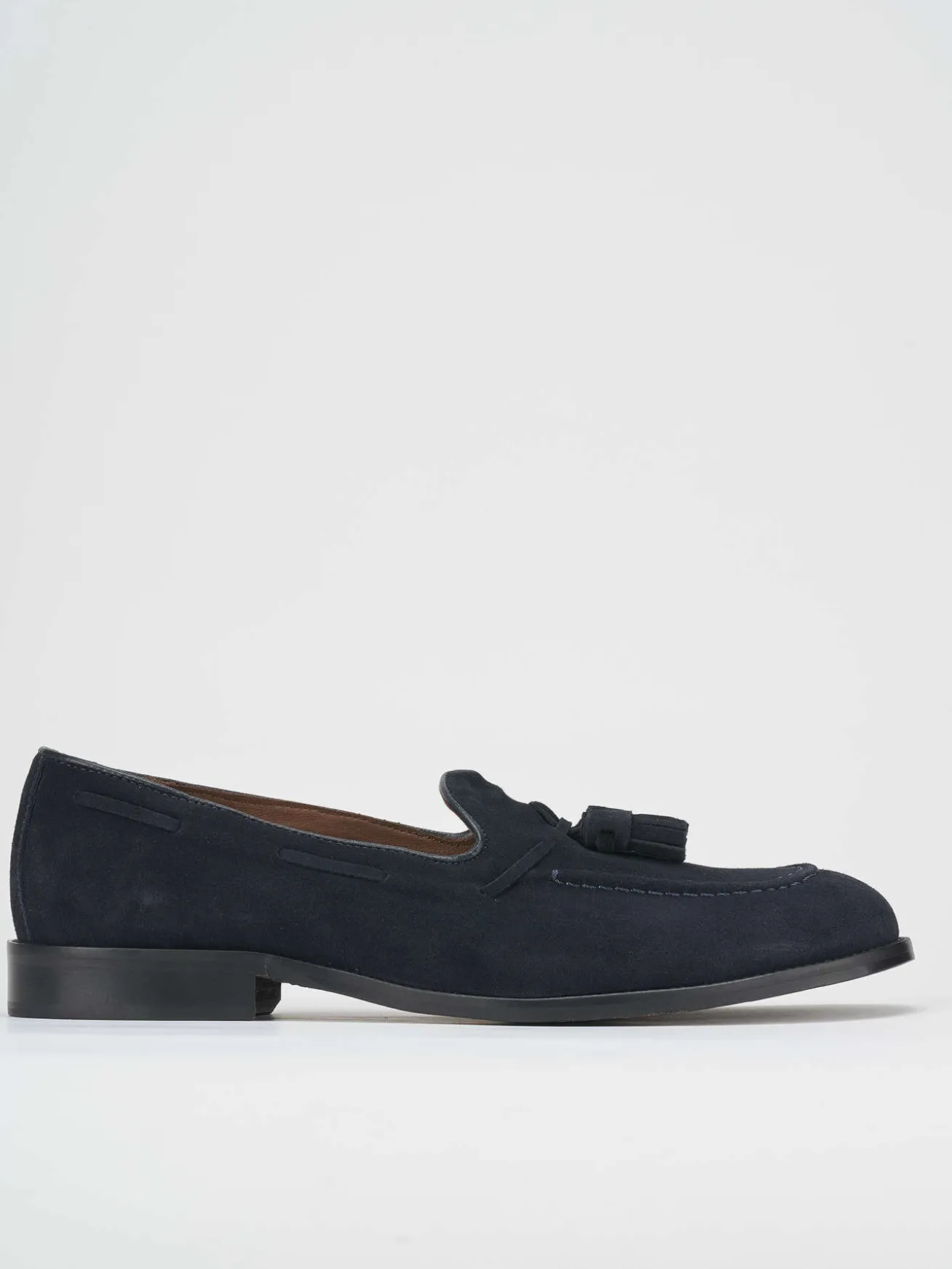 Mocassino blu camoscio