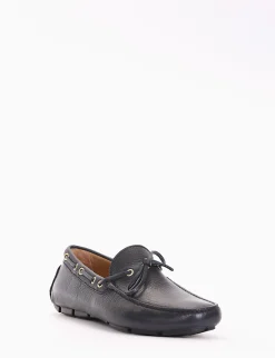 mocassino fondo gomma e soletto interno in vera pelle. Tomaia in morbidissima pelle martellata blu