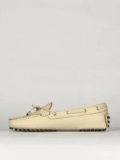 Mocassino tacco 1 cm beige pelle