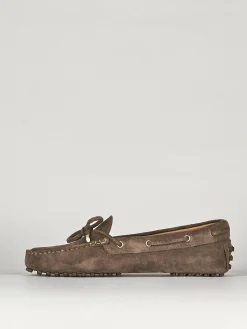 Mocassino tacco 1 cm beige camoscio